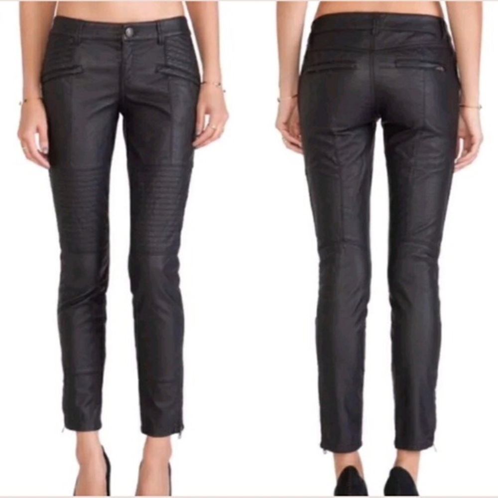 Free People vegan leather biker pants